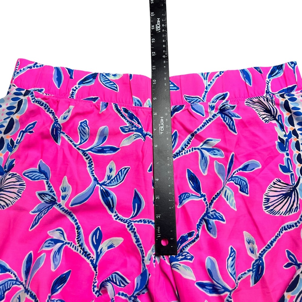 Lilly Pulitzer Bal Harbour Palazzo Pants Pink Blue Elephant Floral Print XL - Picture 10 of 14